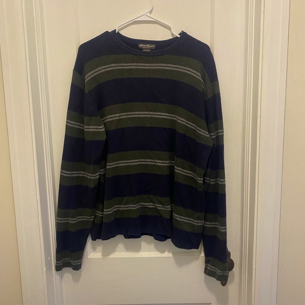 EDDIE BAUER Blue and Green Sweater. Size L